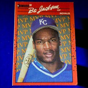 ❗️SOLD❗️89' Bo Jackson MVP Royals LEAF Inc. ERROR Trading Card